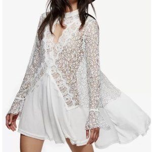 FREE PEOPLE Tell Tale Heart lace dress in white (XS)